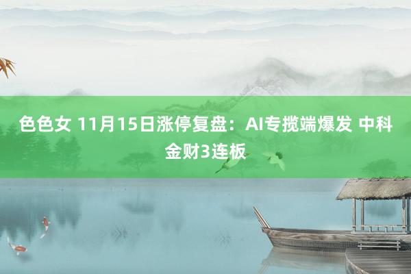 色色女 11月15日涨停复盘：AI专揽端爆发 中科金财3连板