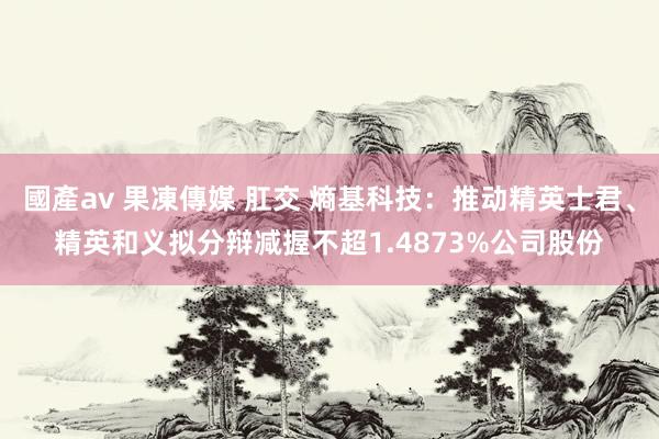 國產av 果凍傳媒 肛交 熵基科技：推动精英士君、精英和义拟分辩减握不超1.4873%公司股份