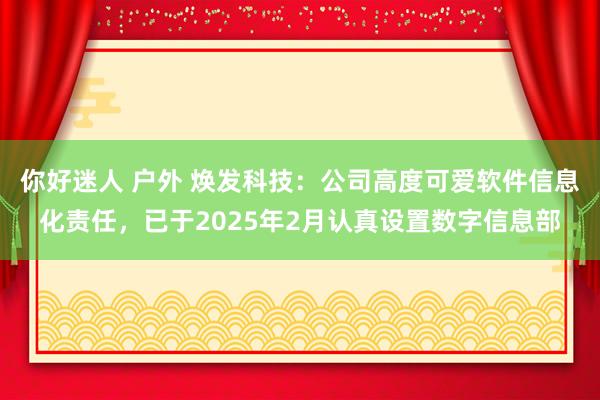 你好迷人 户外 焕发科技：公司高度可爱软件信息化责任，已于2025年2月认真设置数字信息部